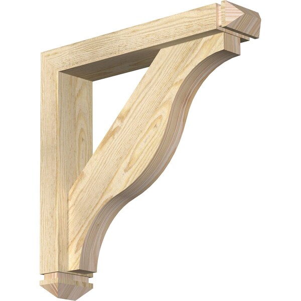 Ekena Millwork Funston Arts and Crafts Rough Sawn Bracket w/ Offset Brace, Douglas Fir, 4"W x 20"D x 20"H BKT0402X20X20FST03RDF - main